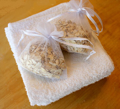 красиви сапунени торбички за баня с овесени ядки