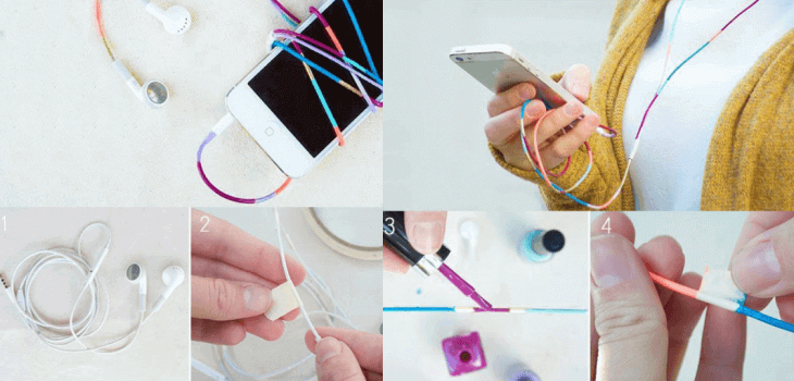 Украса на кабелите с лака за нокти