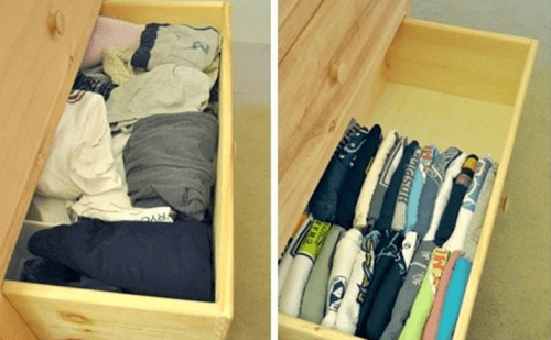 организирането на къщата - тениски в чекмеджето
