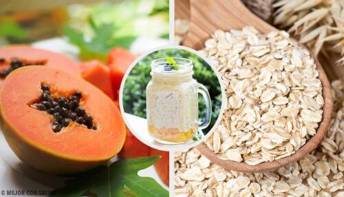 Смути с папая, ябълки и овесени ядки за балансиране на храносмилателната система