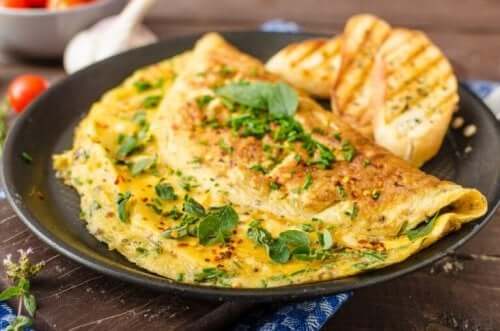 Вкусен омлет със спанак